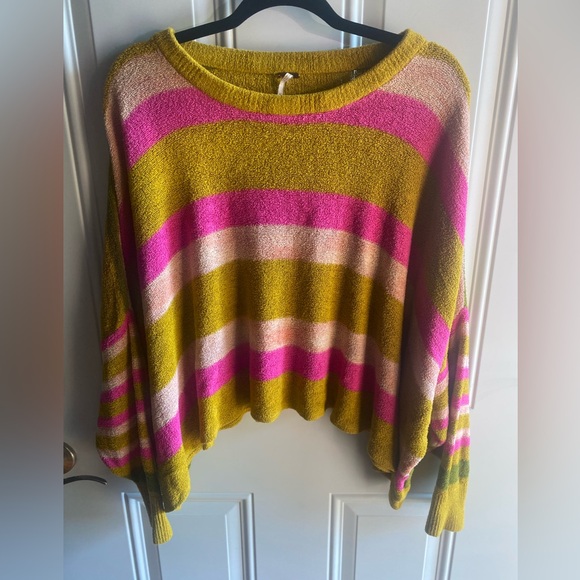 Free People Sweaters - Free People All About Your Pullover Sweater Women's S Multi Striped OversizedEUC